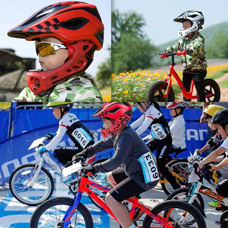 ROCKBROS Kinderhelm Integralhelm mit Abnehmbare Kinnschutz für Jungen/Mädchen