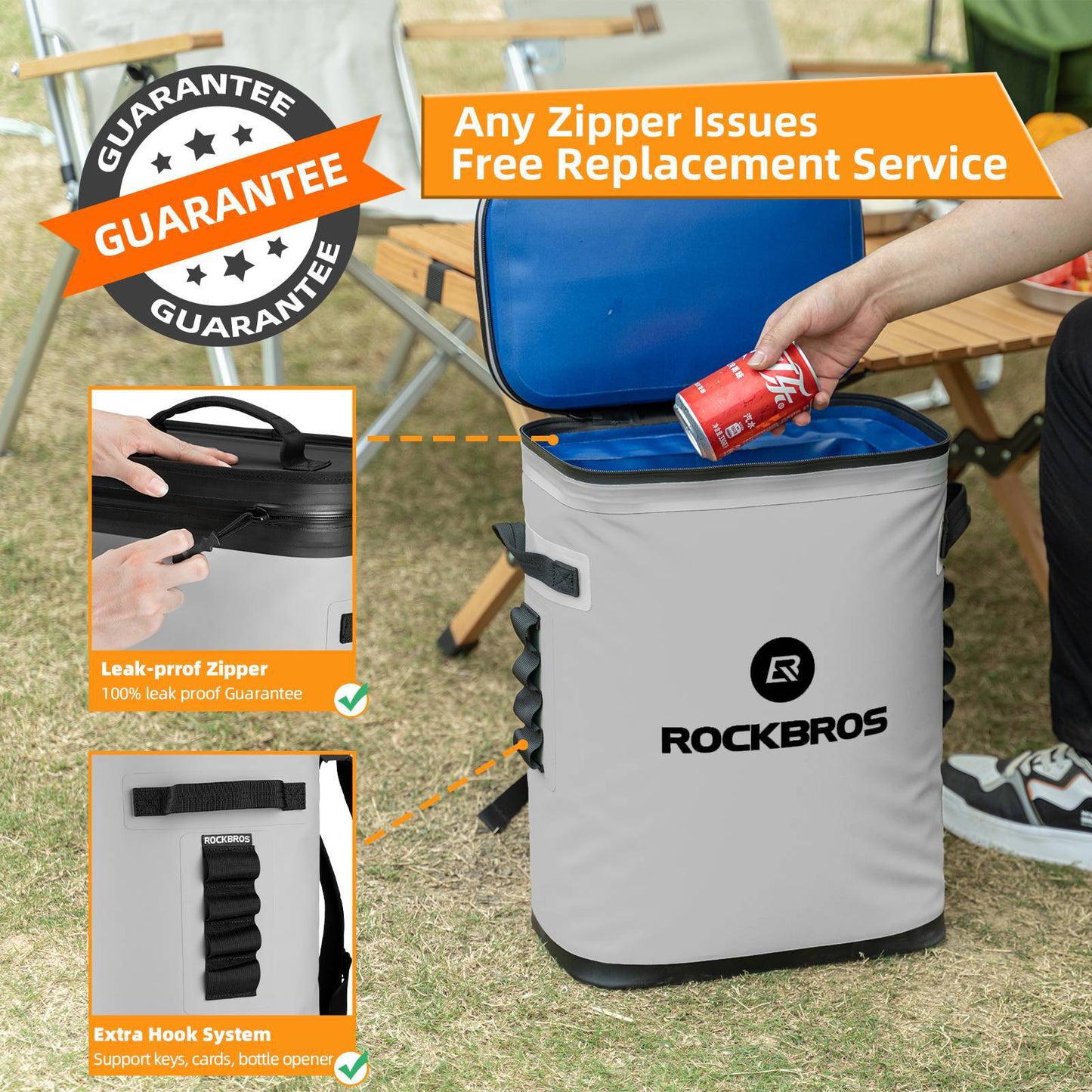 ROCKBROS Cooler Bag Waterproof Backpack 20L Insulated Lunch Bag