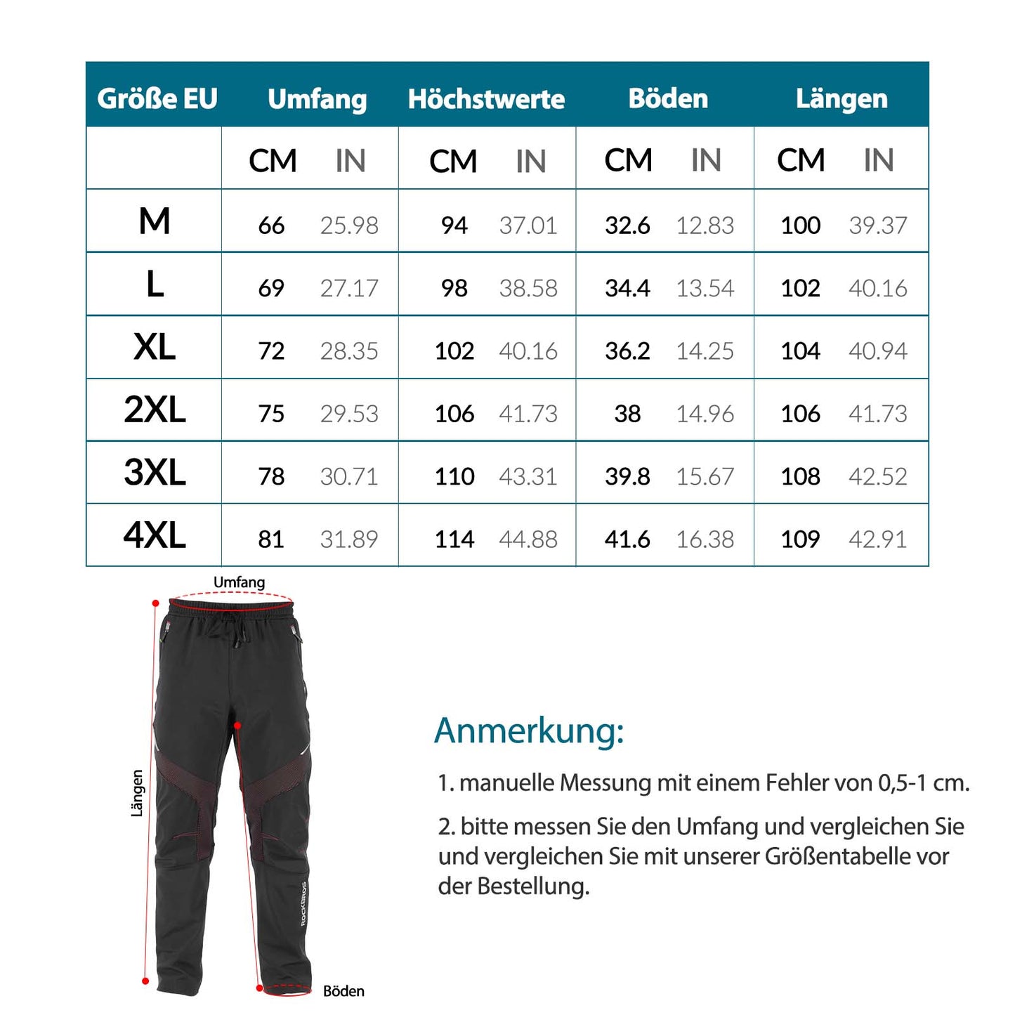 ROCKBROS Men's Long Cycling Pants Winter Cycling Trousers Windproof Warm
