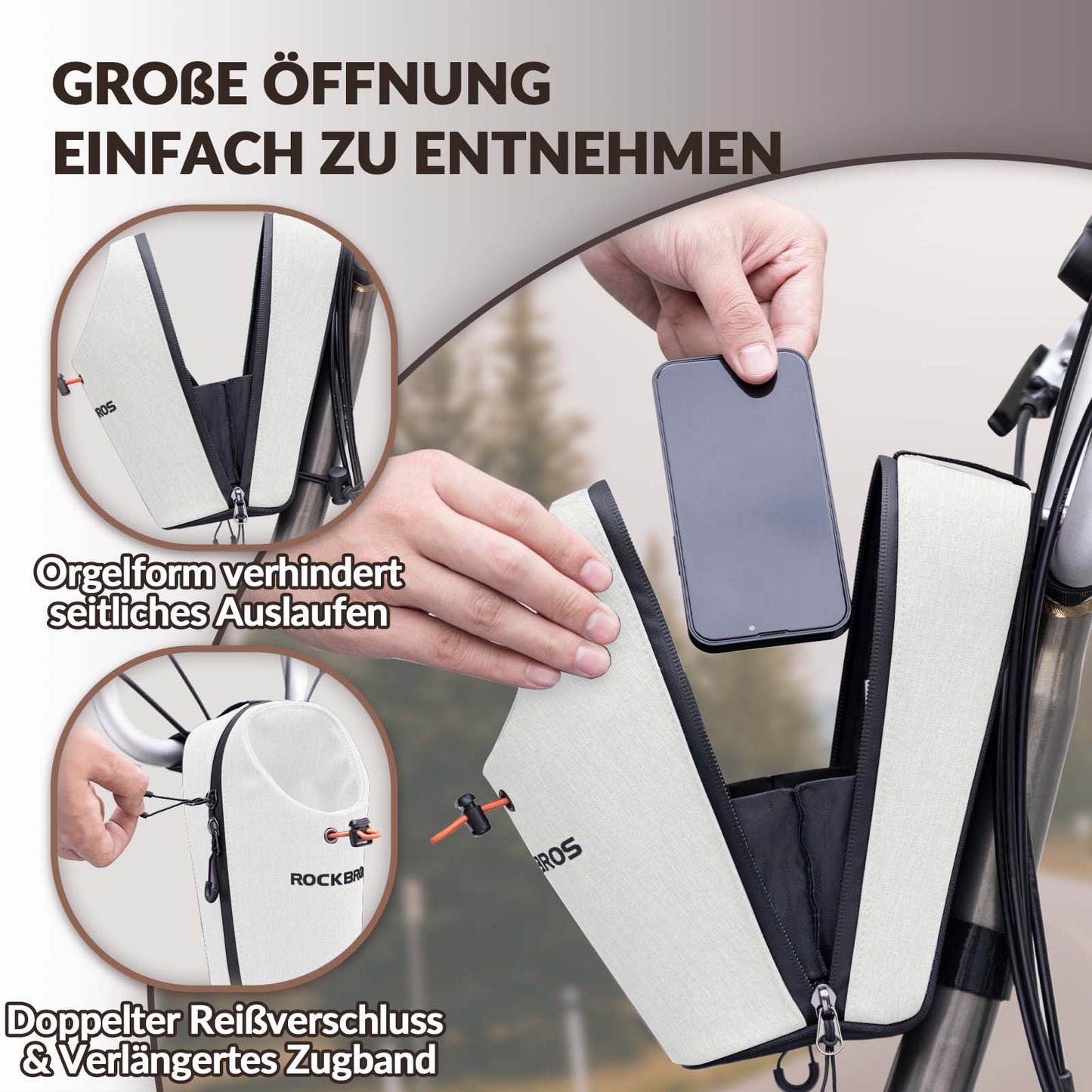 Handlebar bag, bottle bag, water bottle holder, multifunctional design