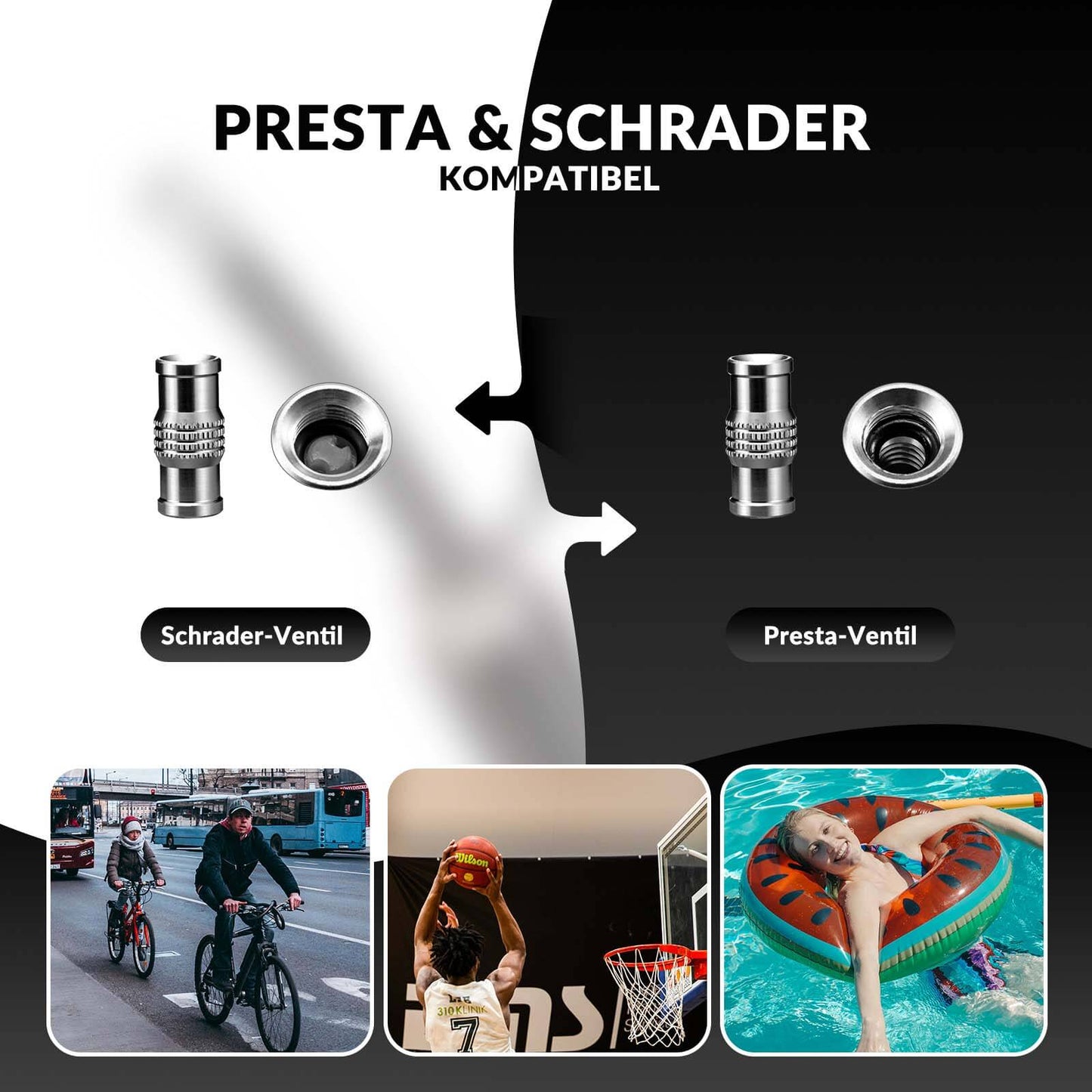 ROCKBROS Air Pump Hand Pump Schrader &amp; Presta Valves Made of Aluminum