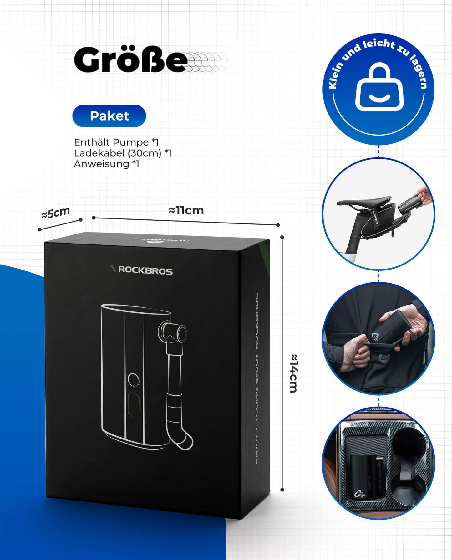 Mini Electric Rechargeable Air Pump with LED Display