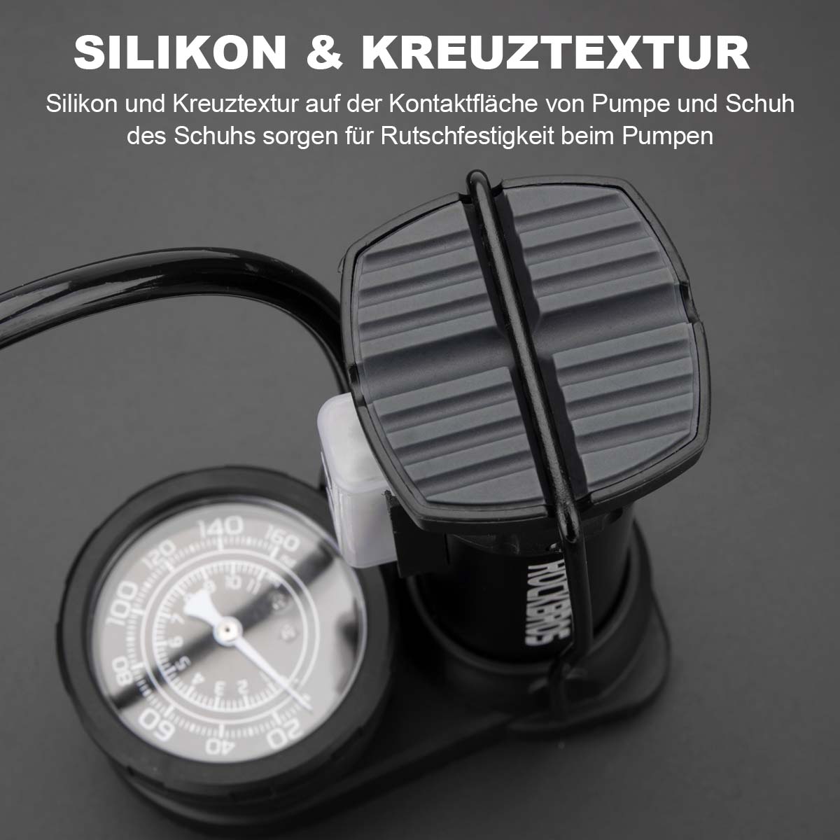 ROCKBROS Mini Fußpumpen Luftpumpe mit Manometer