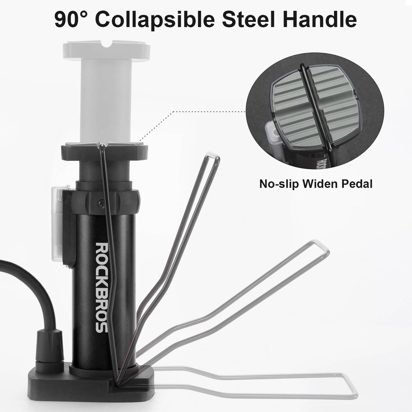 ROCKBROS Mini Portable Air Pump Foot Pump for all valves SV/AV