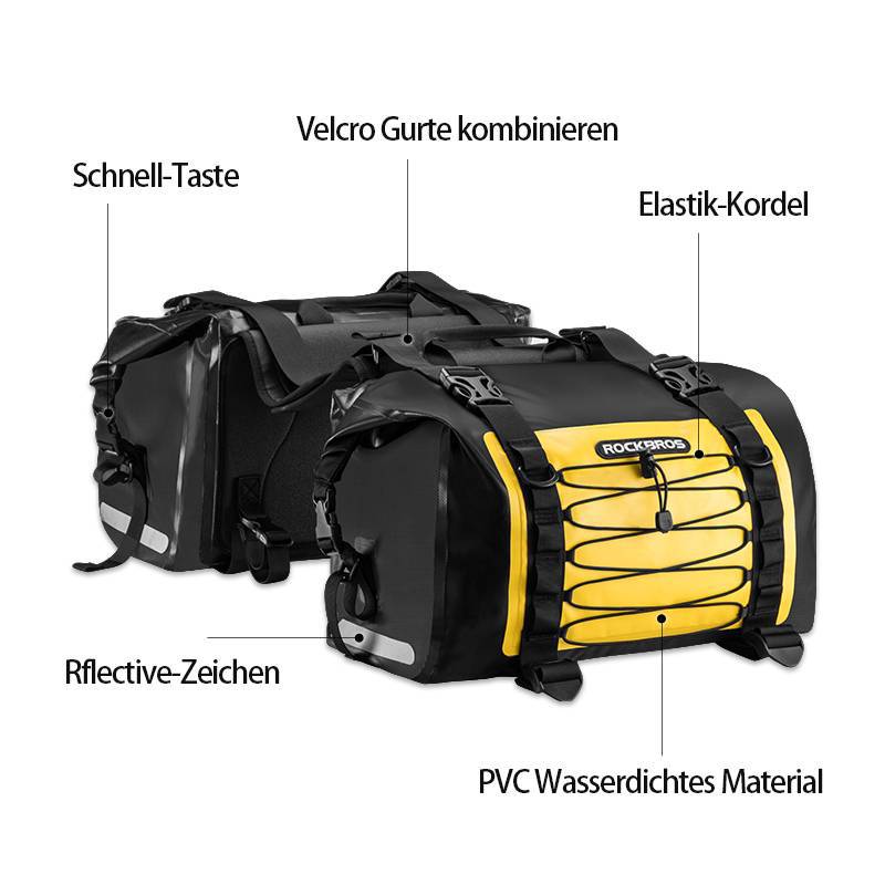 Motorcycle pannier bags, waterproof, 62L motorcycle bag