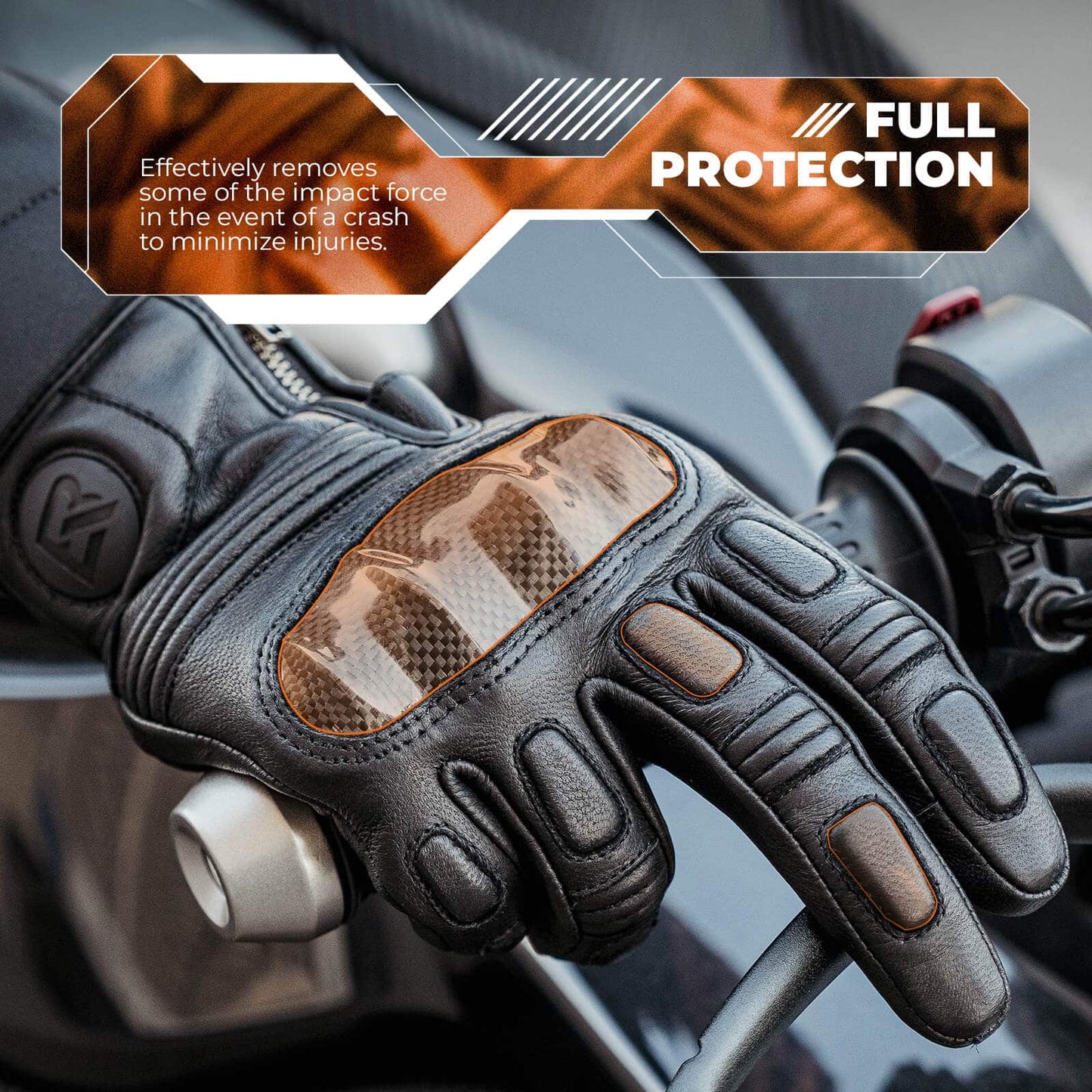 ROCKBROS Motorcycle Gloves Touchscreen Leather Full Finger Gloves Breathable