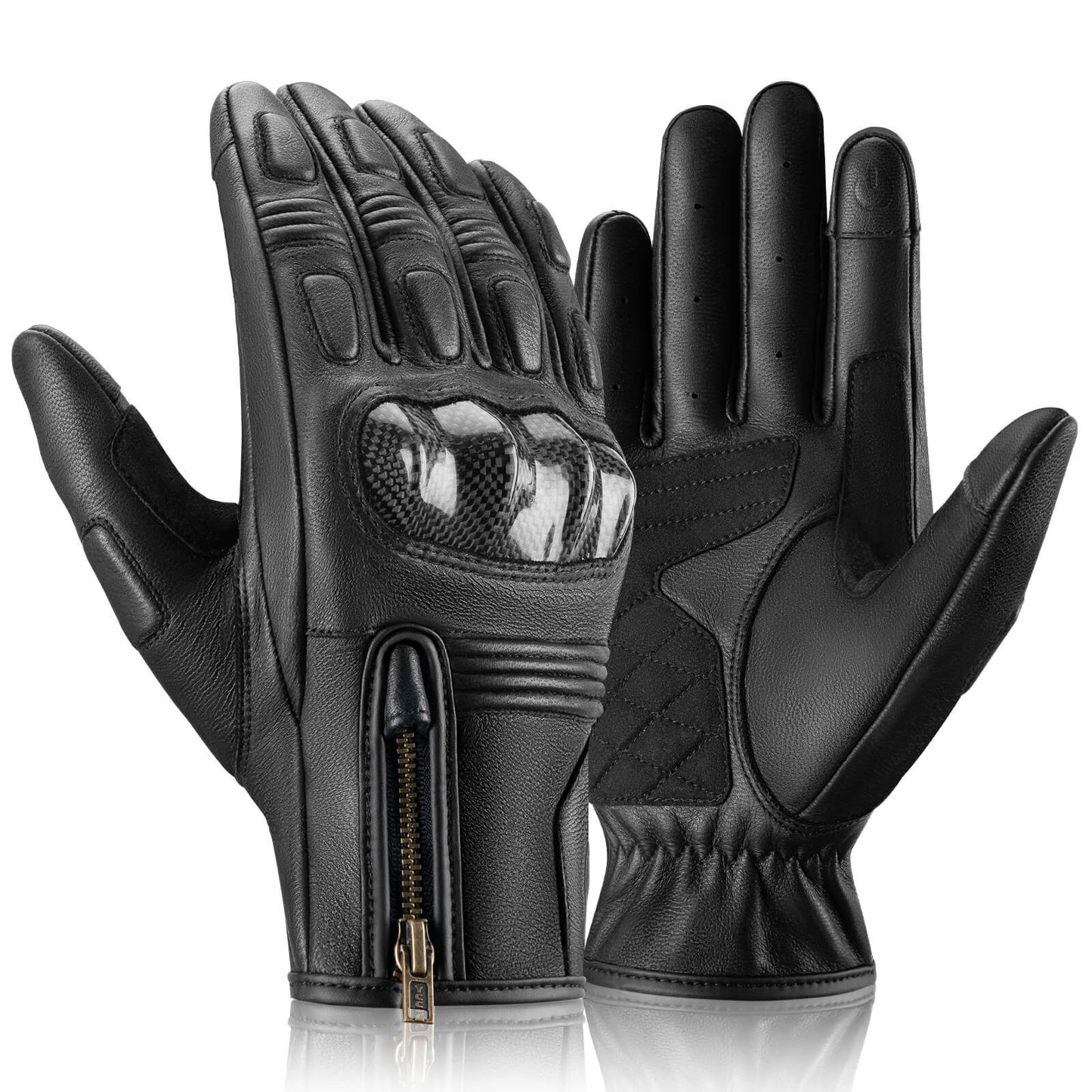 ROCKBROS Motorcycle Gloves Touchscreen Leather Full Finger Gloves Breathable