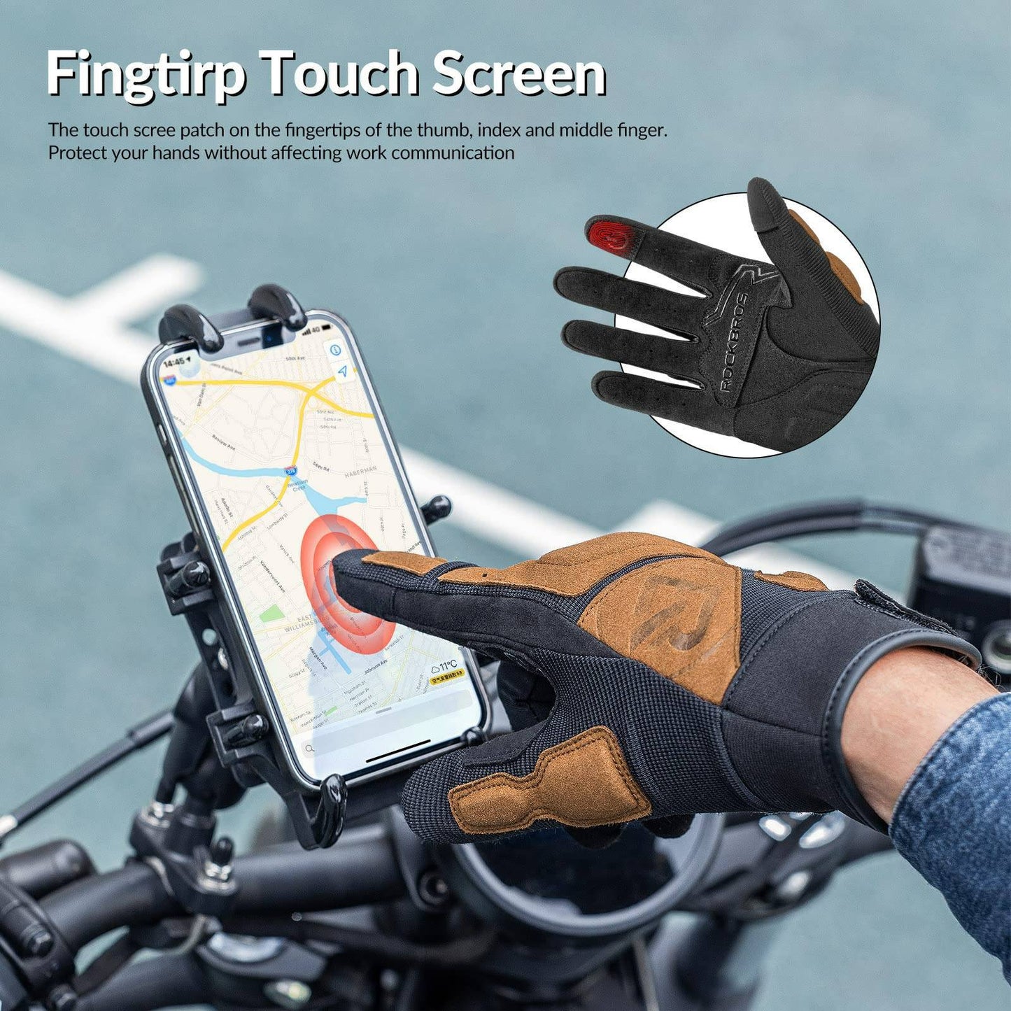 ROCKBROS Motorcycle Gloves Windproof Touchscreen Men's Gloves