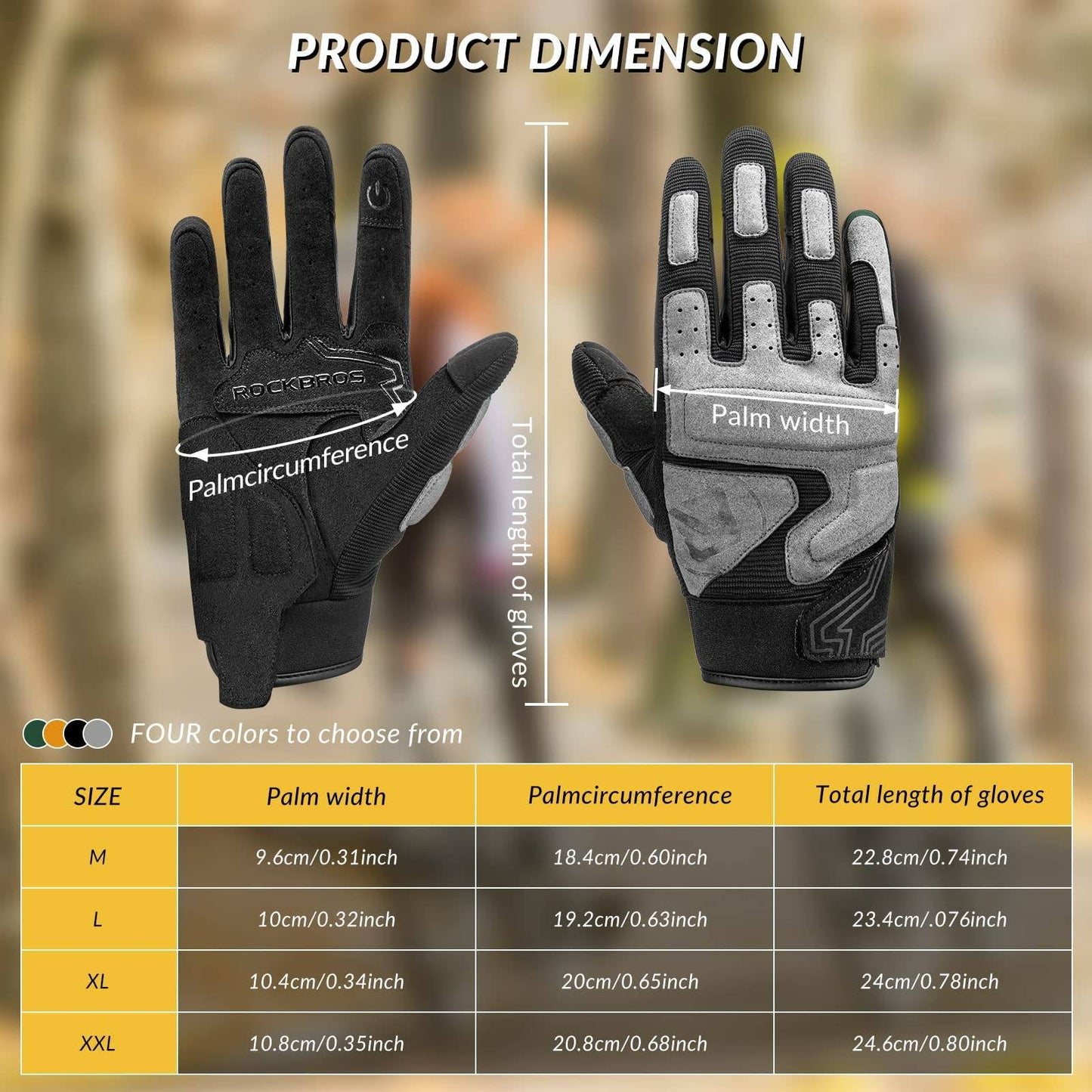 ROCKBROS Motorcycle Gloves Windproof Touchscreen Men's Gloves