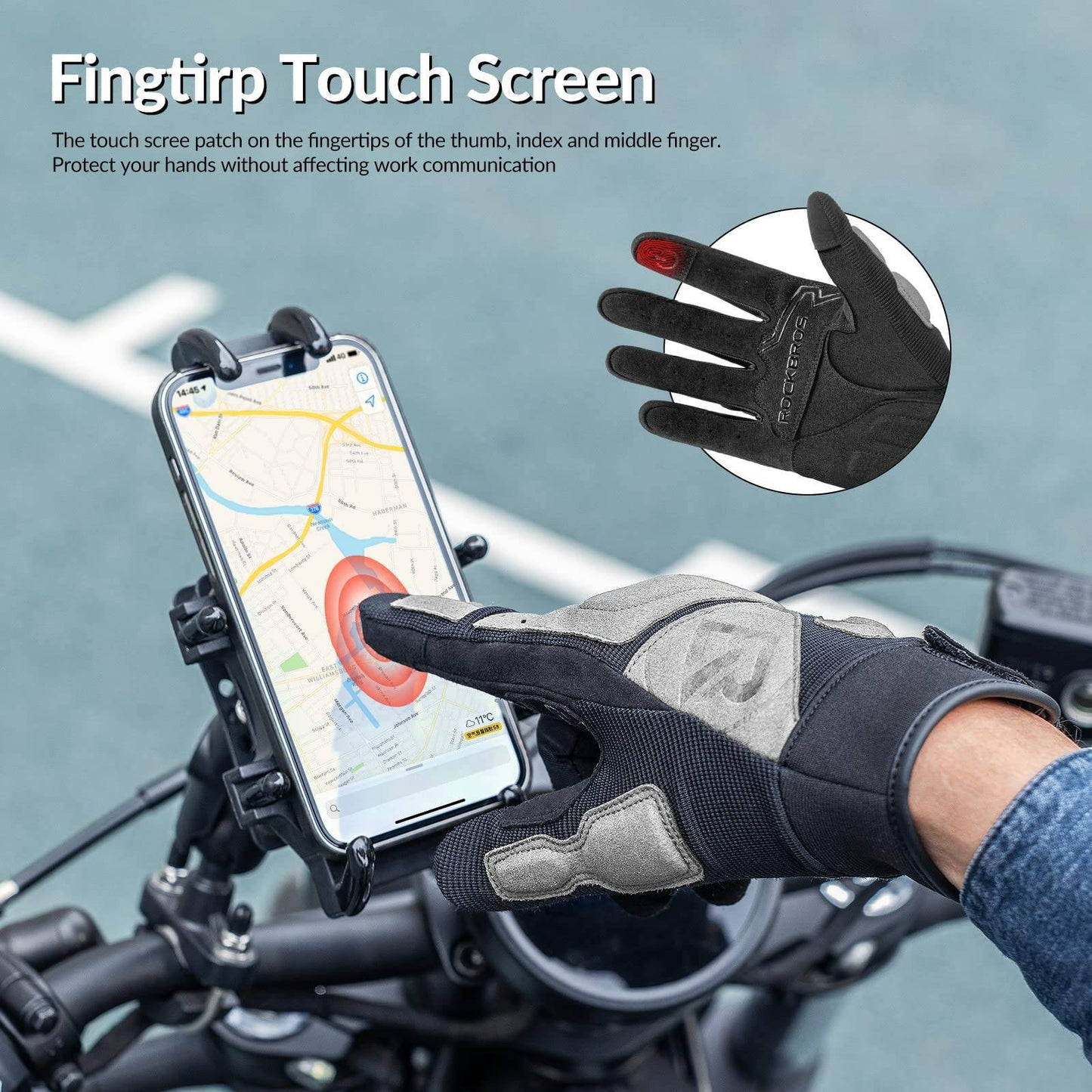 ROCKBROS Motorcycle Gloves Windproof Touchscreen Men's Gloves
