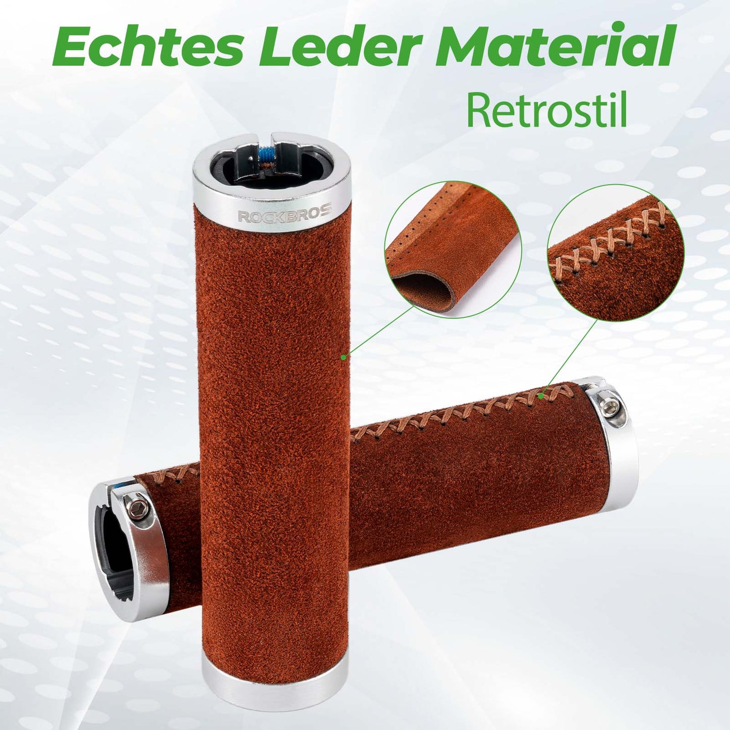 ROCKBROS MTB handföng, ergonomísk handföng fyrir stýri, rennslótt, fyrir 22 mm