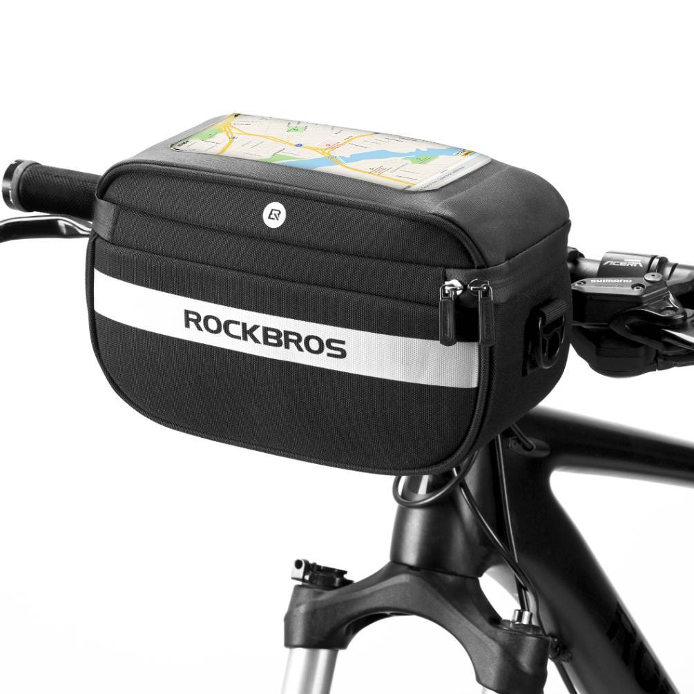 ROCKBROS Multifunctional Bicycle Handlebar Bag with PVC Touchscreen and Shoulder Strap