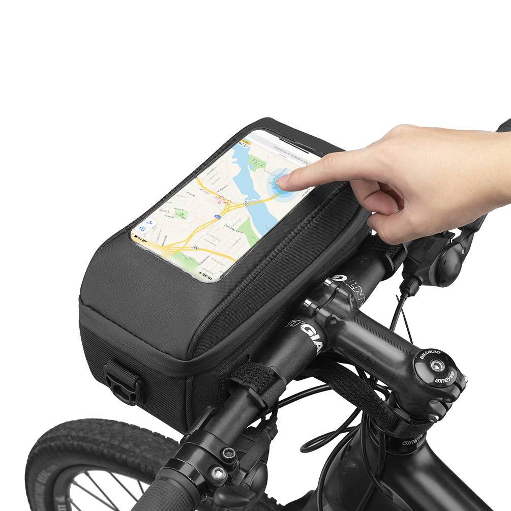 ROCKBROS Multifunctional Bicycle Handlebar Bag with PVC Touchscreen and Shoulder Strap