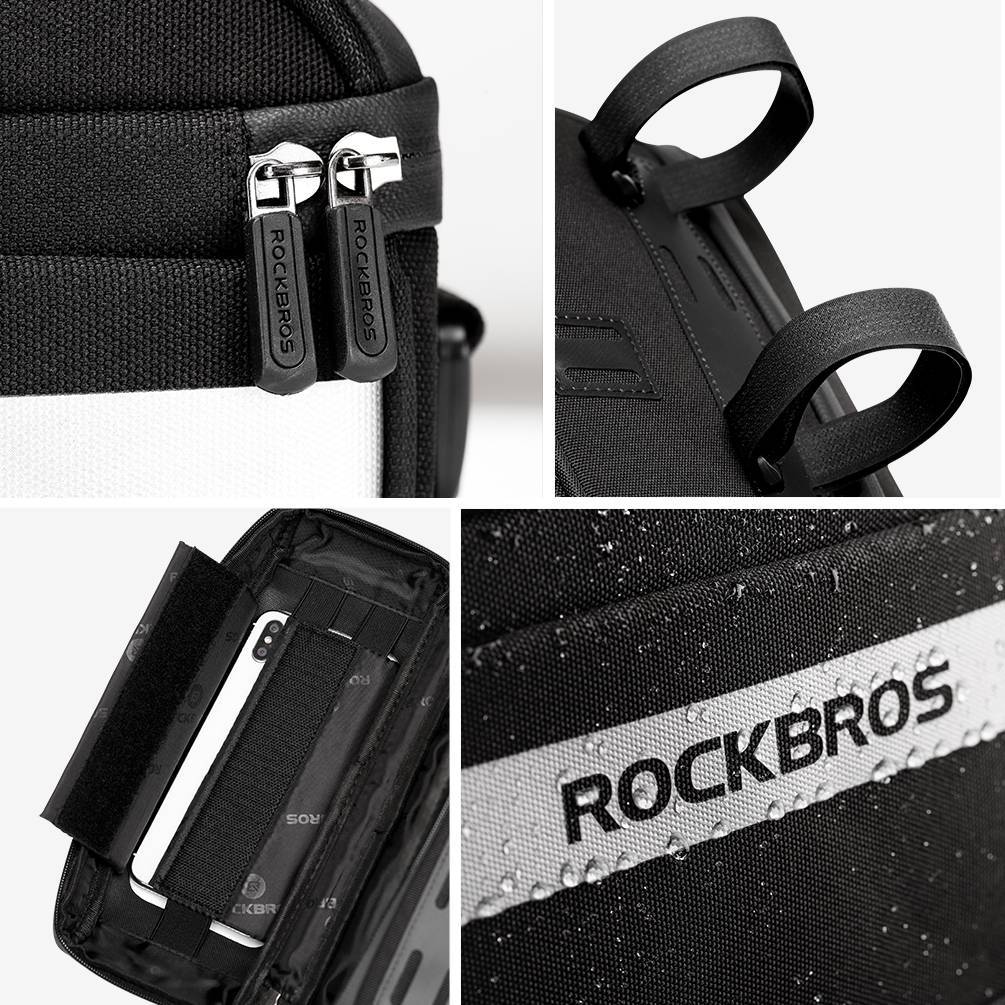 ROCKBROS Multifunctional Bicycle Handlebar Bag with PVC Touchscreen and Shoulder Strap