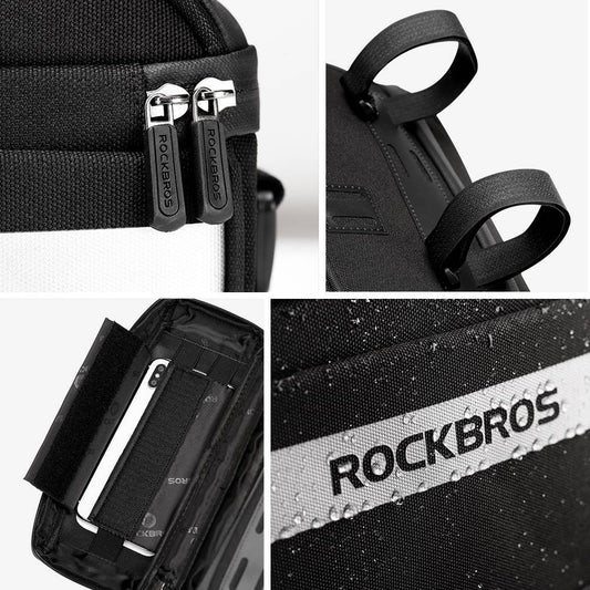 ROCKBROS Multifunctional Bicycle Handlebar Bag with PVC Touchscreen and Shoulder Strap