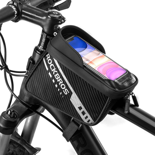 ROCKBROS Top Tube Bag with TPU Touchscreen, Side Pocket Design, 1L