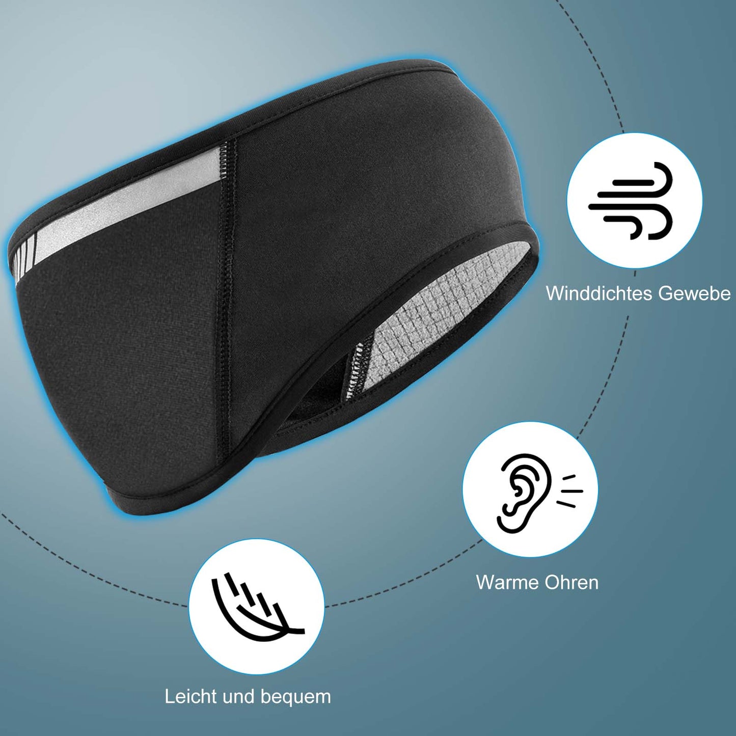 ROCKBROS vindheldur eyrnahlífarhárband fyrir haust og vetur, unisex