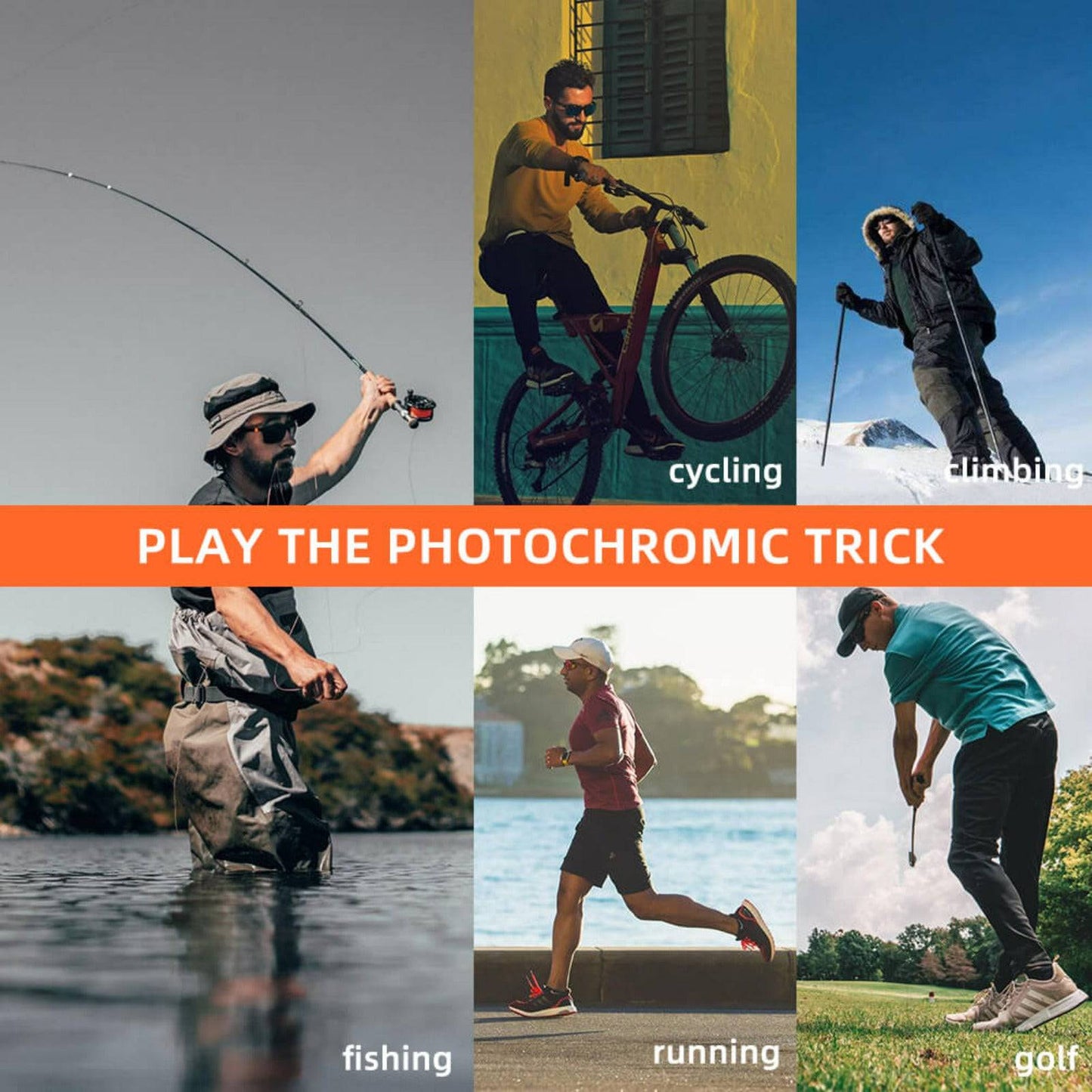 ROCKBROS Photochrome Radsport Brille mit UV400 Schutz