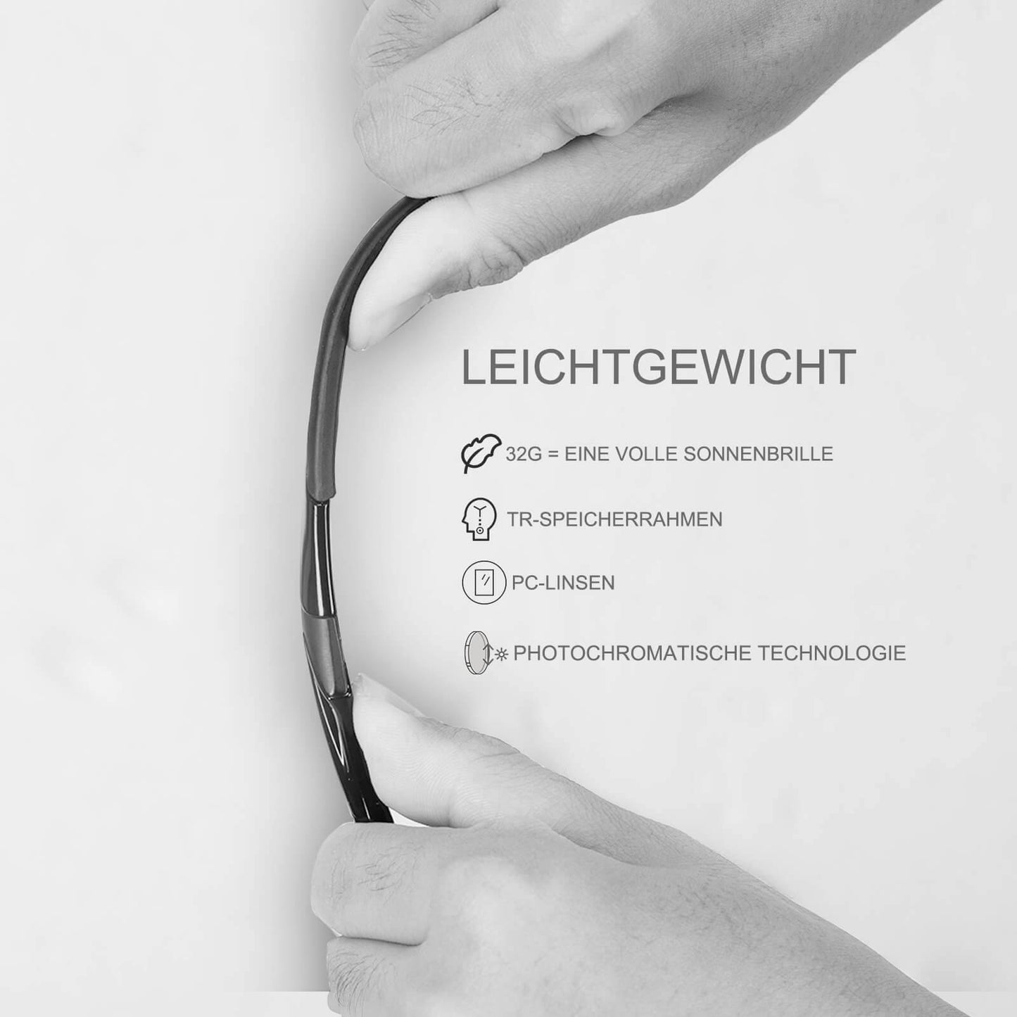 ROCKBROS Photochrome Radsport Brille mit UV400 Schutz