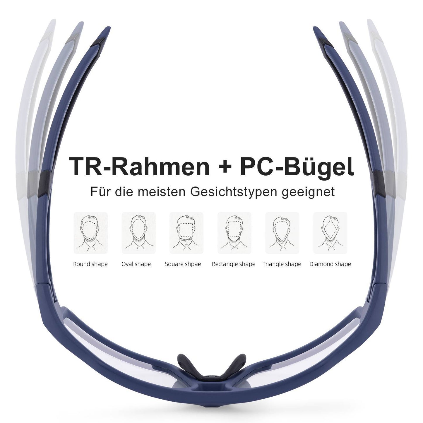 ROCKBROS ljóskróm sólgleraugu fyrir útivist, unisex