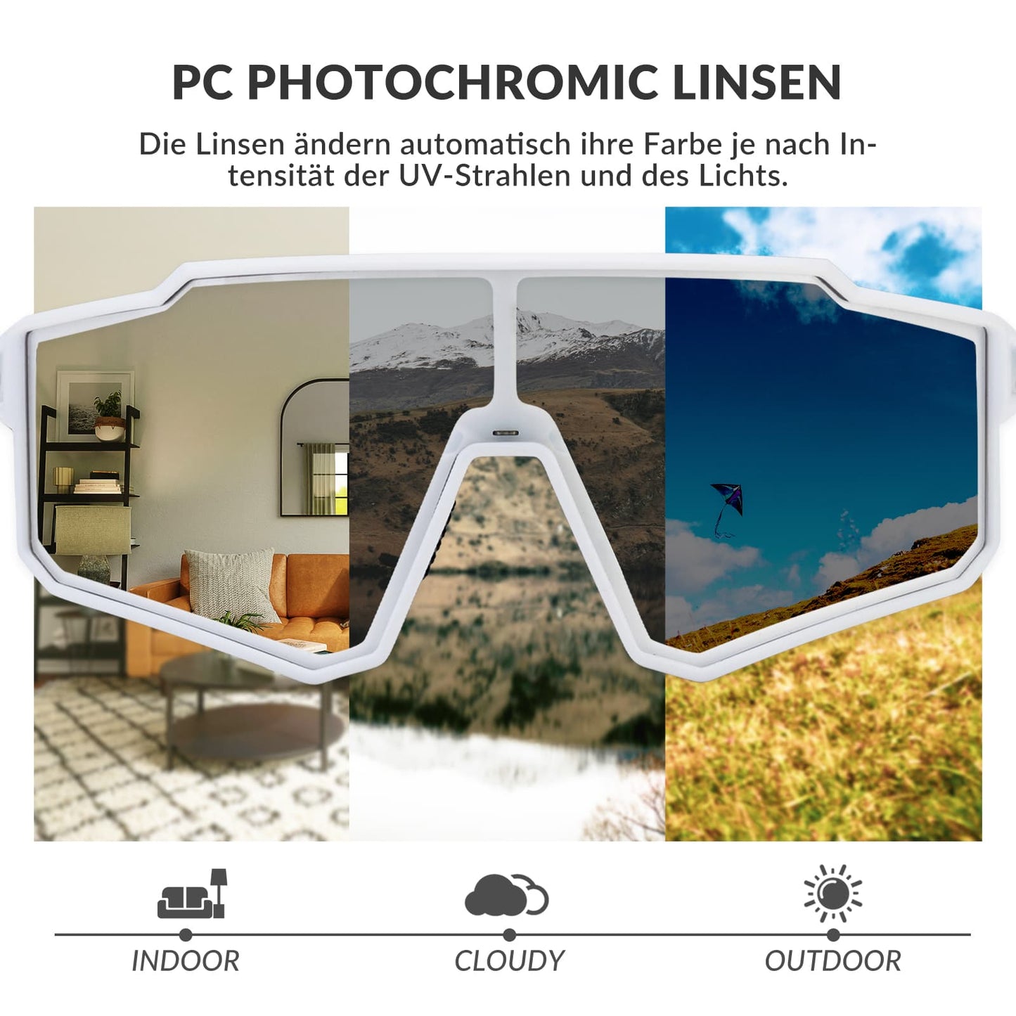 ROCKBROS skautaðar hjólagleraugu íþróttasólgleraugu fyrir útivist