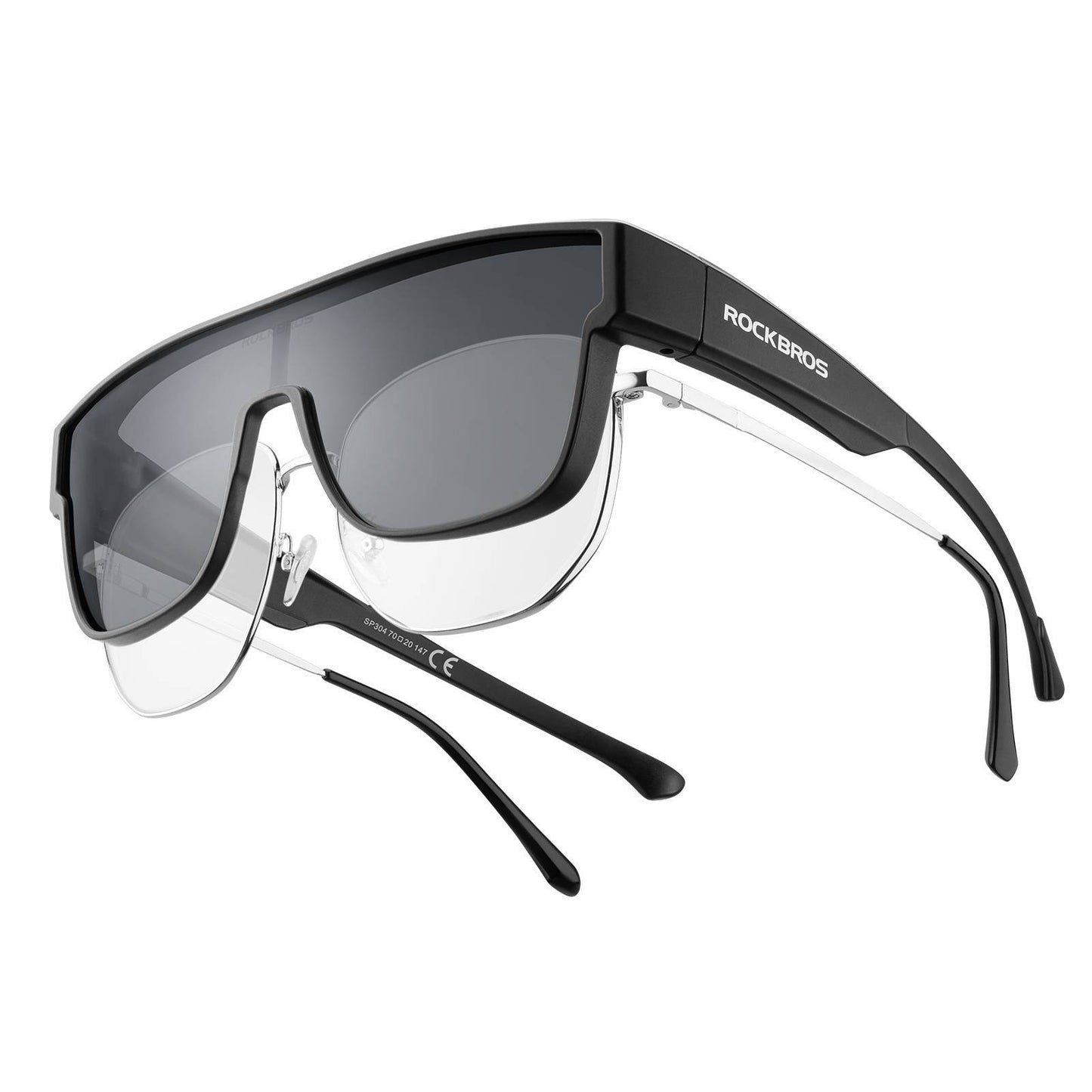 ROCKBROS Polarisierte Fahrradbrille Kurzsichtbrille Überbrille Unisex Sportbrille