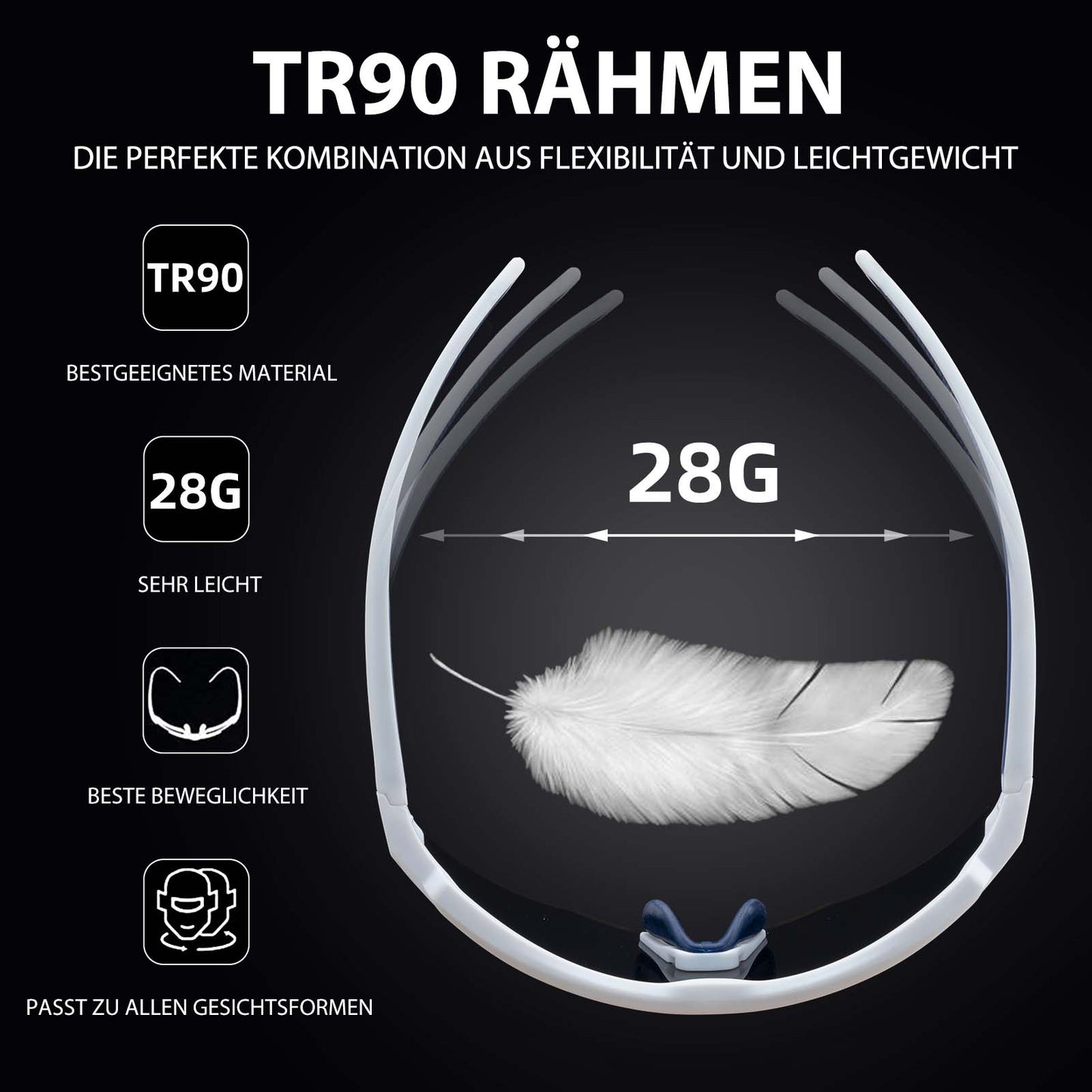 ROCKBROS Polarized cycling glasses with 4 interchangeable lenses