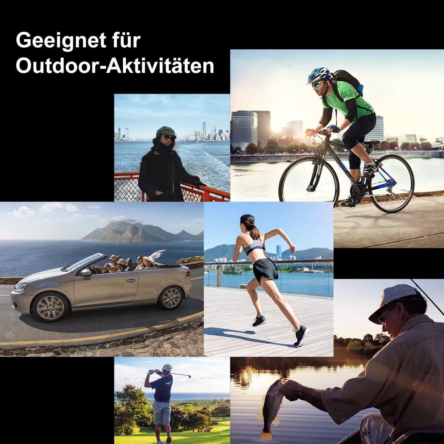 ROCKBROS Polarized Sunglasses Cycling Glasses Unisex Black-Red