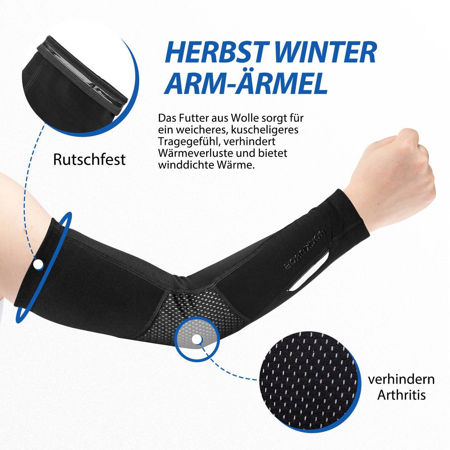 ROCKBROS Radsport Armlinge Winter Anti Rutschen Arm Sleeves
