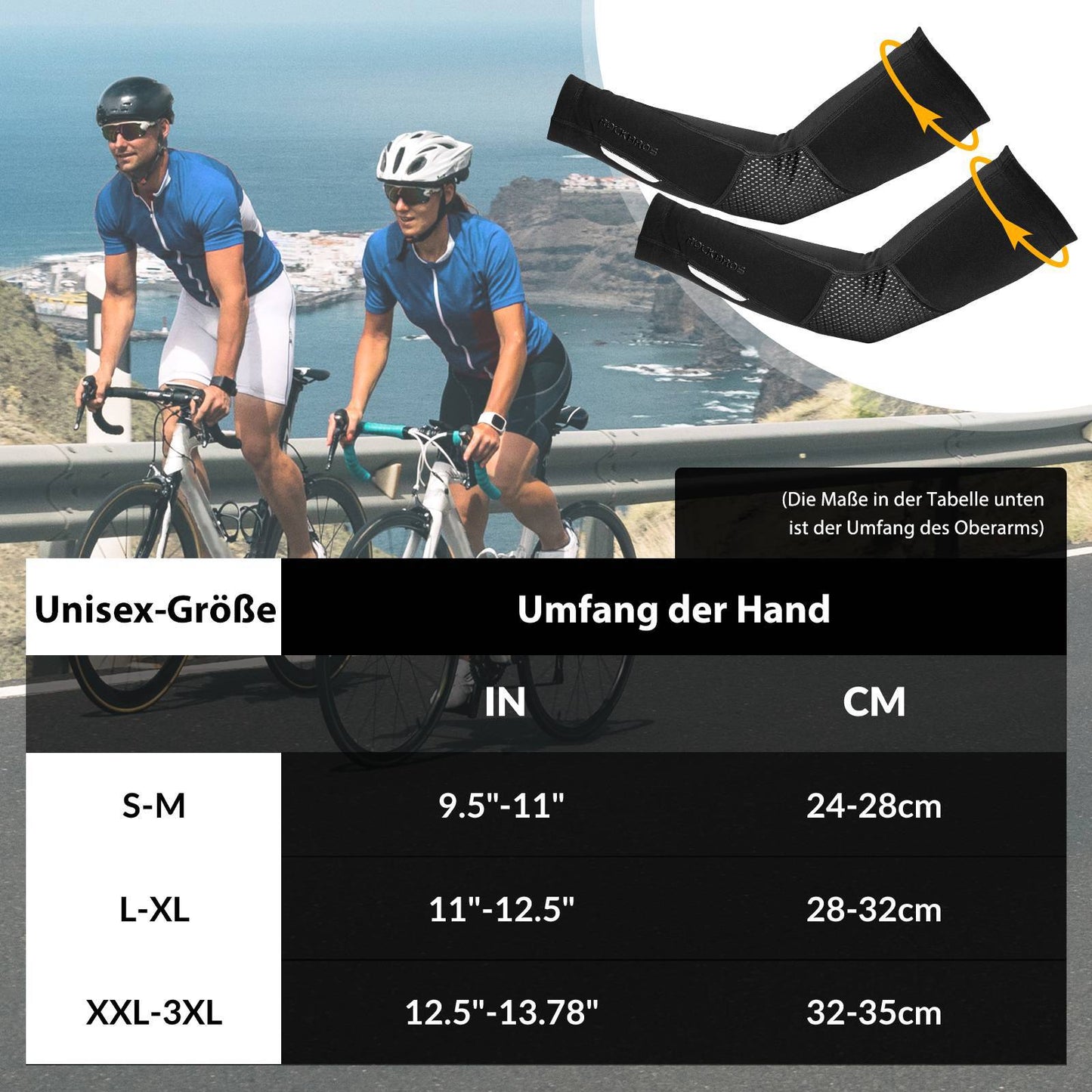ROCKBROS Radsport Armlinge Winter Anti Rutschen Arm Sleeves