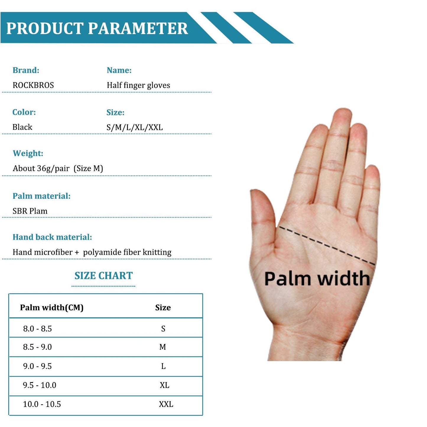 ROCKBROS Cycling Half Finger Gloves Universal Training Gloves