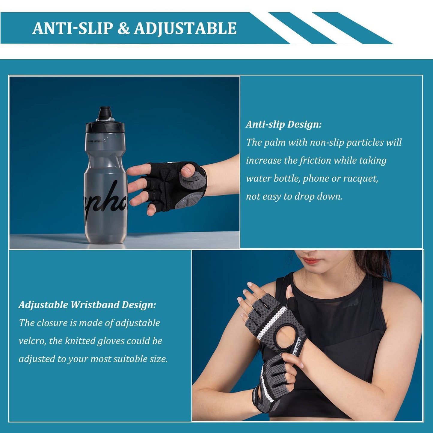 ROCKBROS Cycling Half Finger Gloves Universal Training Gloves