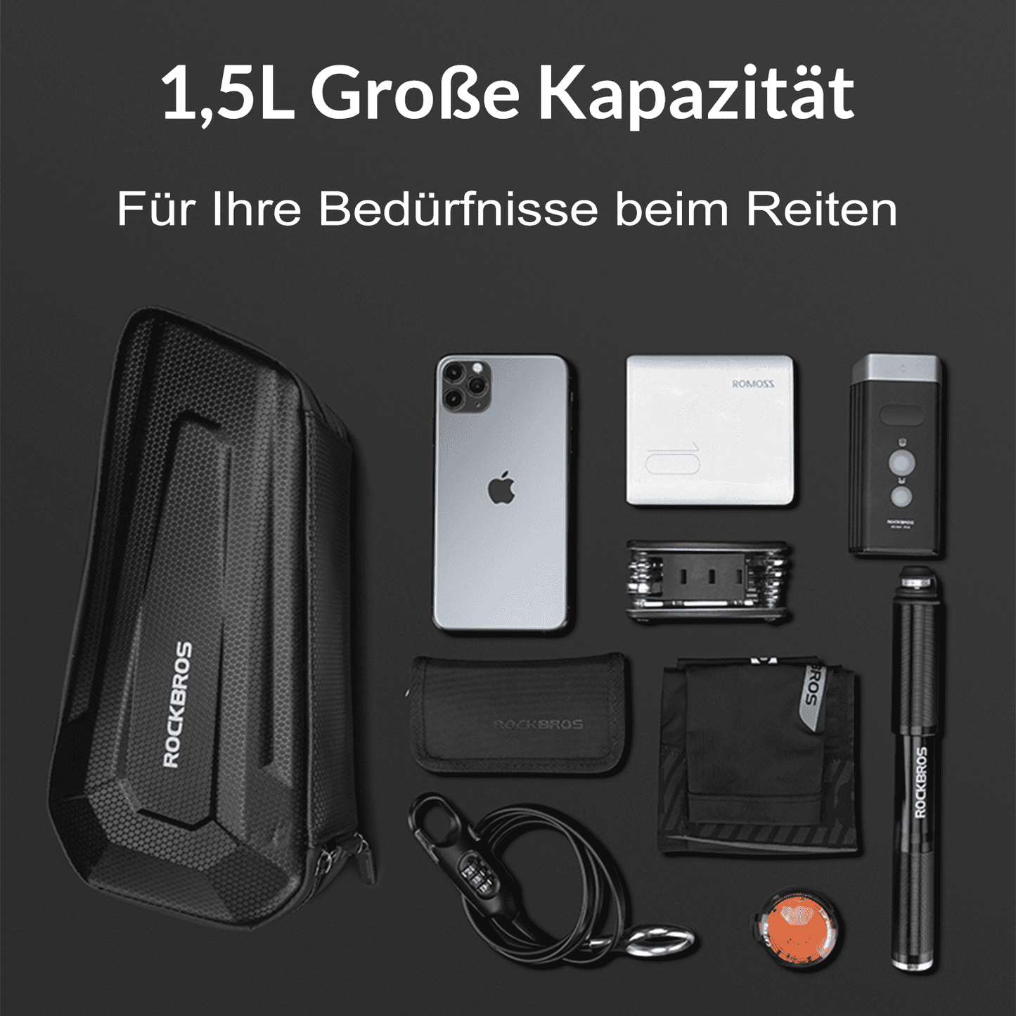 ROCKBROS Frame Bag Bicycle Bag for MTB, Road Bikes 1.5L / 2.5L