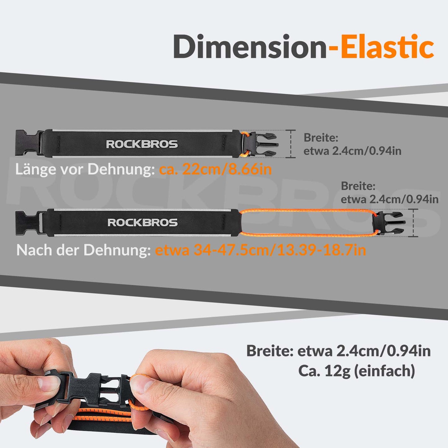 ROCKBROS teygjanleg endurskinsbönd fyrir reiðhjól, 1 par
