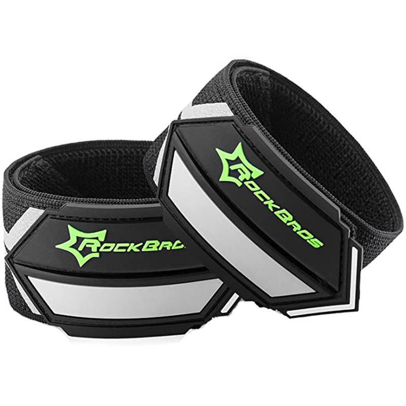 ROCKBROS Reflektorbänder Hosenband mit Klettverschluss 1 Paar Schwarz
