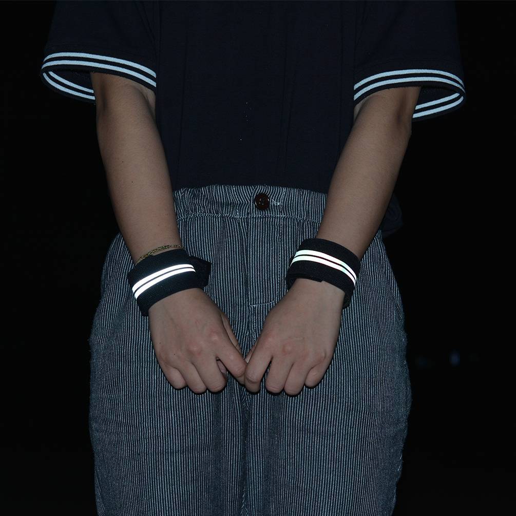 ROCKBROS Reflektorbänder Hosenband mit Klettverschluss 1 Paar Schwarz