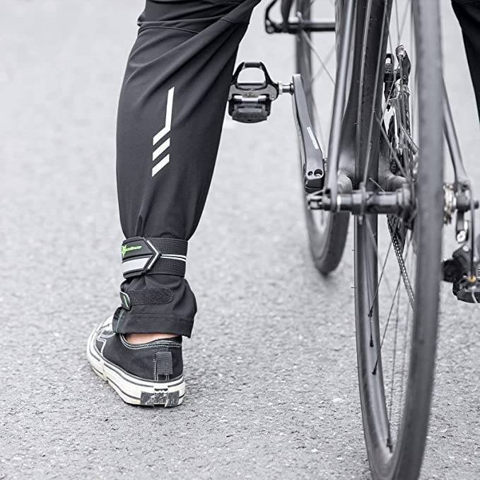 ROCKBROS Reflektorbänder Hosenband mit Klettverschluss 1 Paar Schwarz