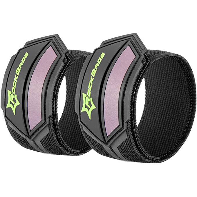 ROCKBROS Reflektorbänder Hosenband mit Klettverschluss 1 Paar Schwarz