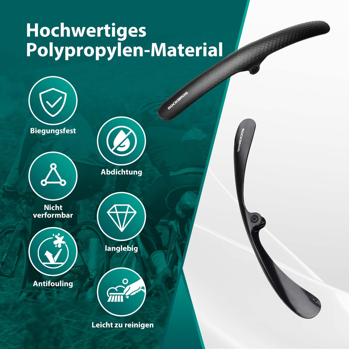 ROCKBROS Road Bike Mudguard Set for 27.5 Inch Bicycles Quick-Release