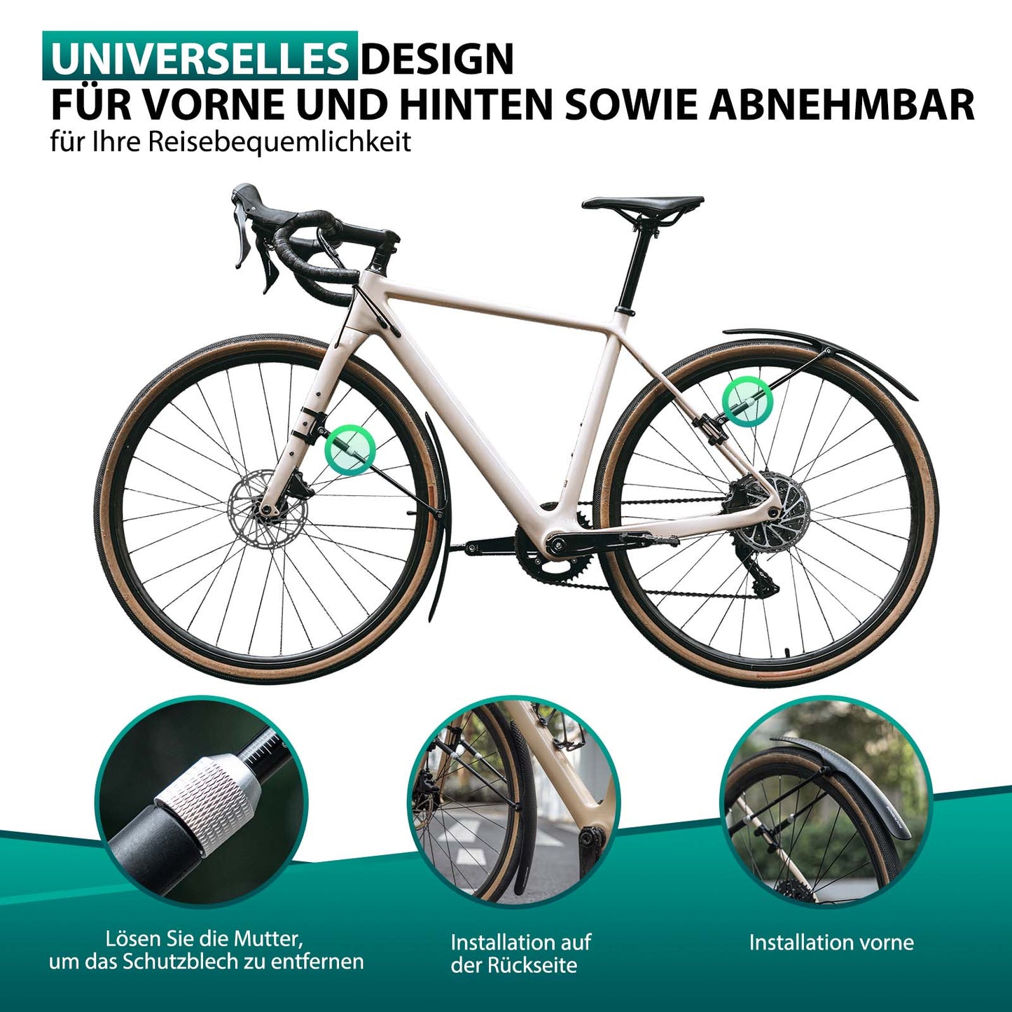 ROCKBROS Road Bike Mudguard Set for 27.5 Inch Bicycles Quick-Release