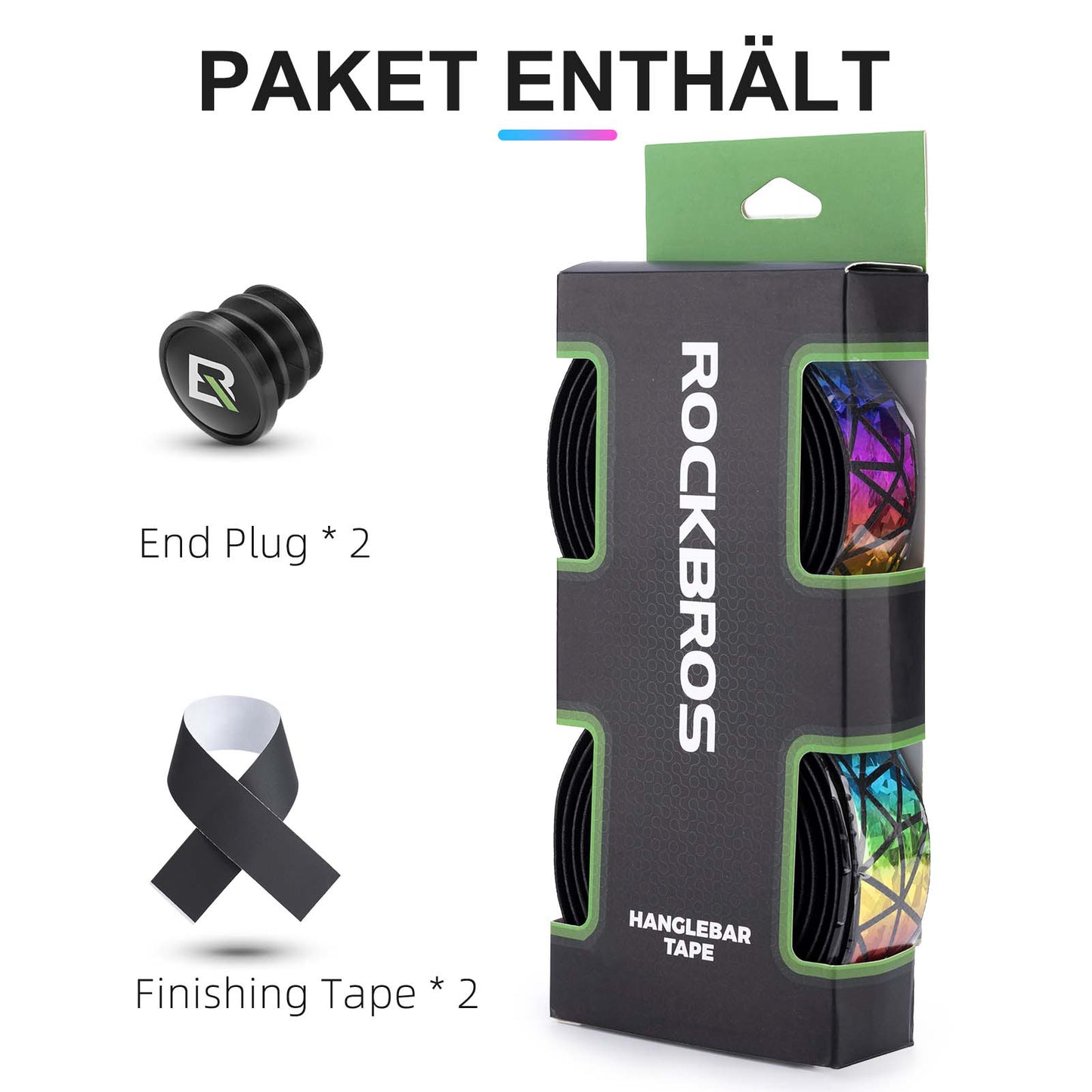 ROCKBROS non-slip bicycle handlebar tape for MTB and road bikes, 2 rolls