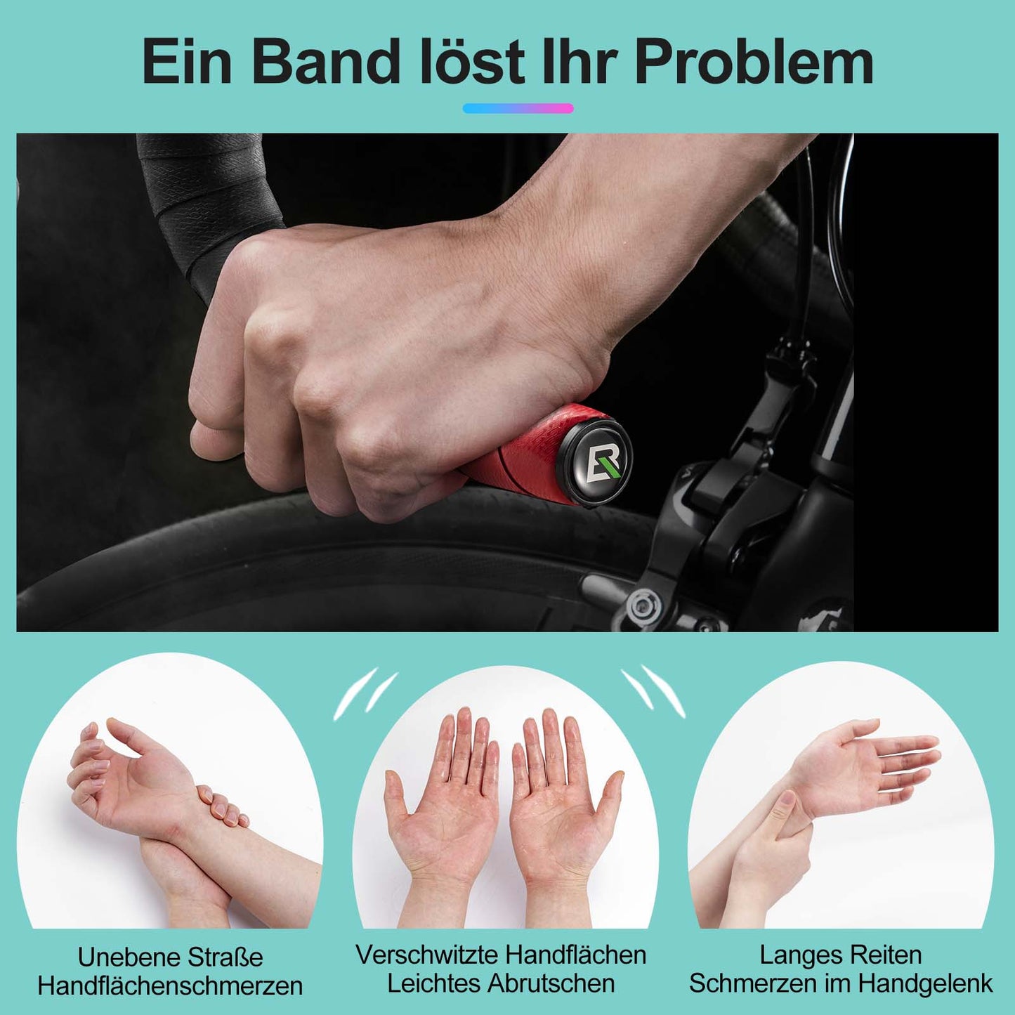 ROCKBROS non-slip bicycle handlebar tape for MTB and road bikes, 2 rolls