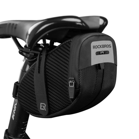 ROCKBROS saddle bag for MTB road bike, tool bag with rear light mount