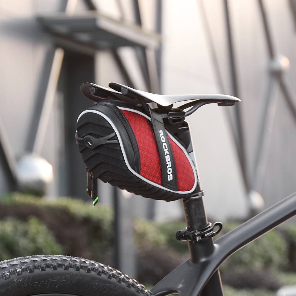 ROCKBROS Saddlebags Bicycle Seat Bags with Rear Light Mount 1L