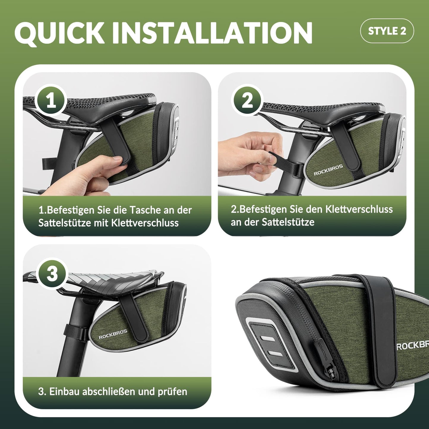 ROCKBROS Saddlebags Water-Repellent Tool Bag 2024 New Style