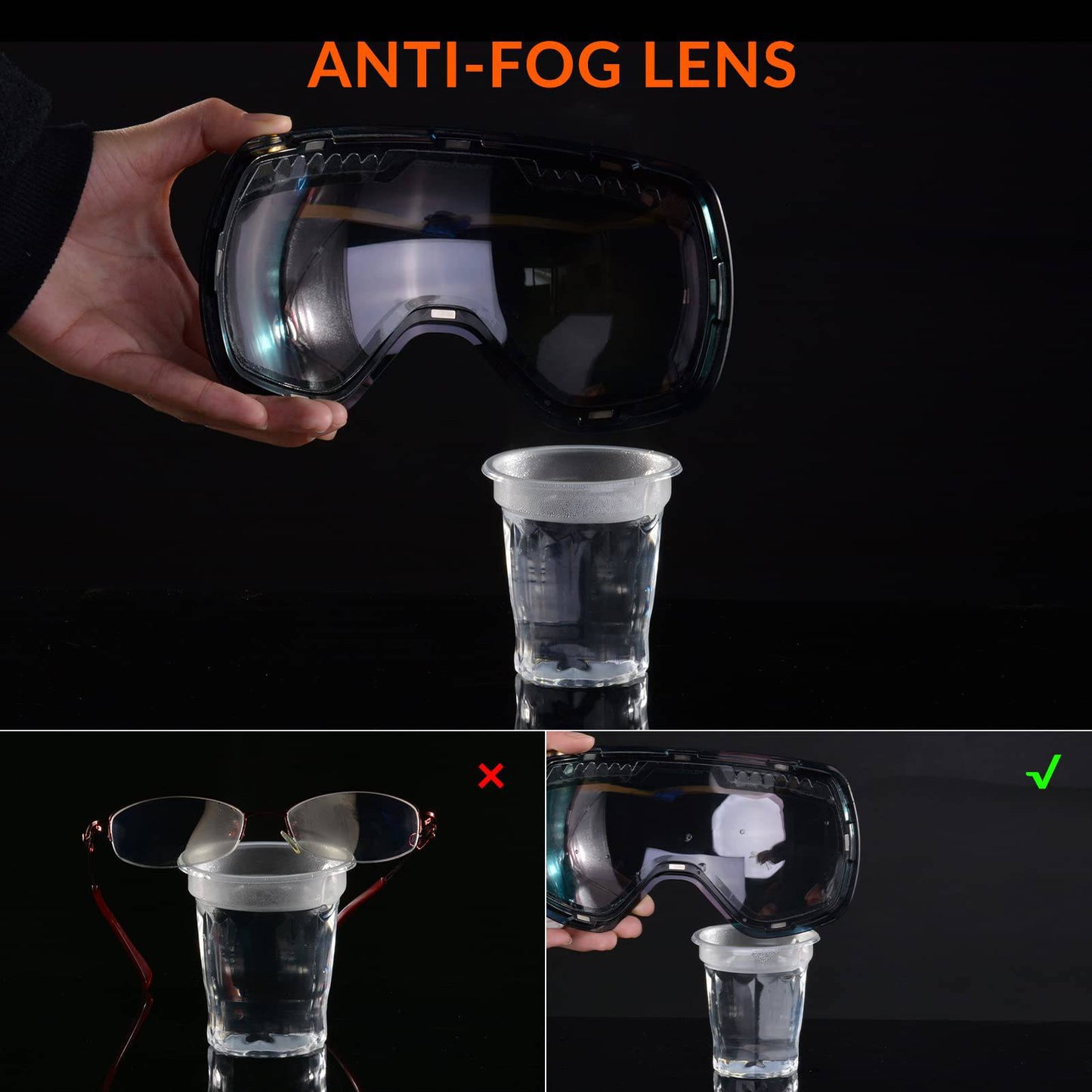 ROCKBROS Ski Goggles for Women and Men, Anti-Fog, UV400 Protection