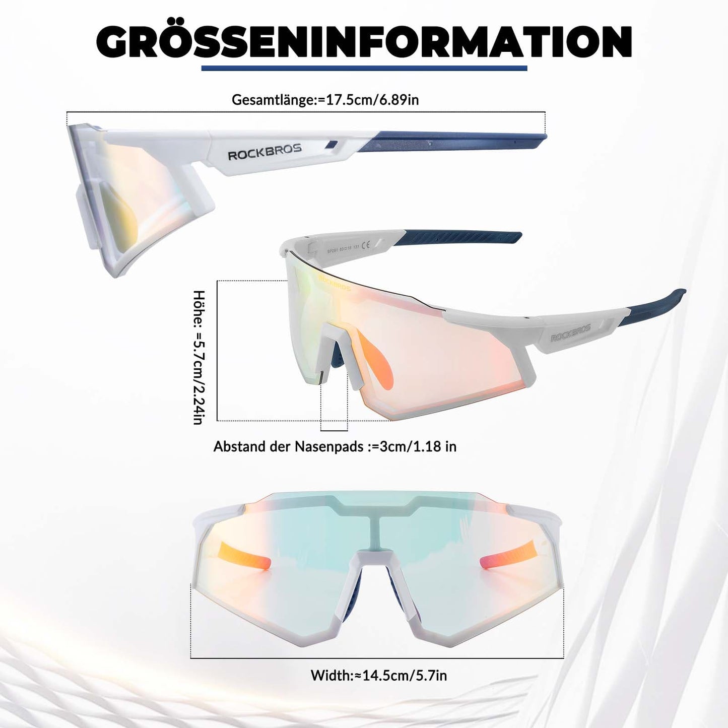ROCKBROS Sonnenbrille Fahrradbrille Selbsttönend Outdoor UV400 Schutz