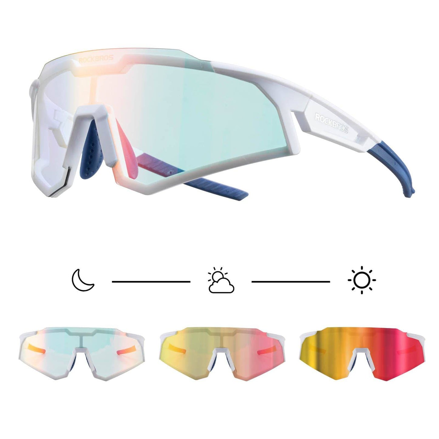 ROCKBROS Sonnenbrille Fahrradbrille Selbsttönend Outdoor UV400 Schutz