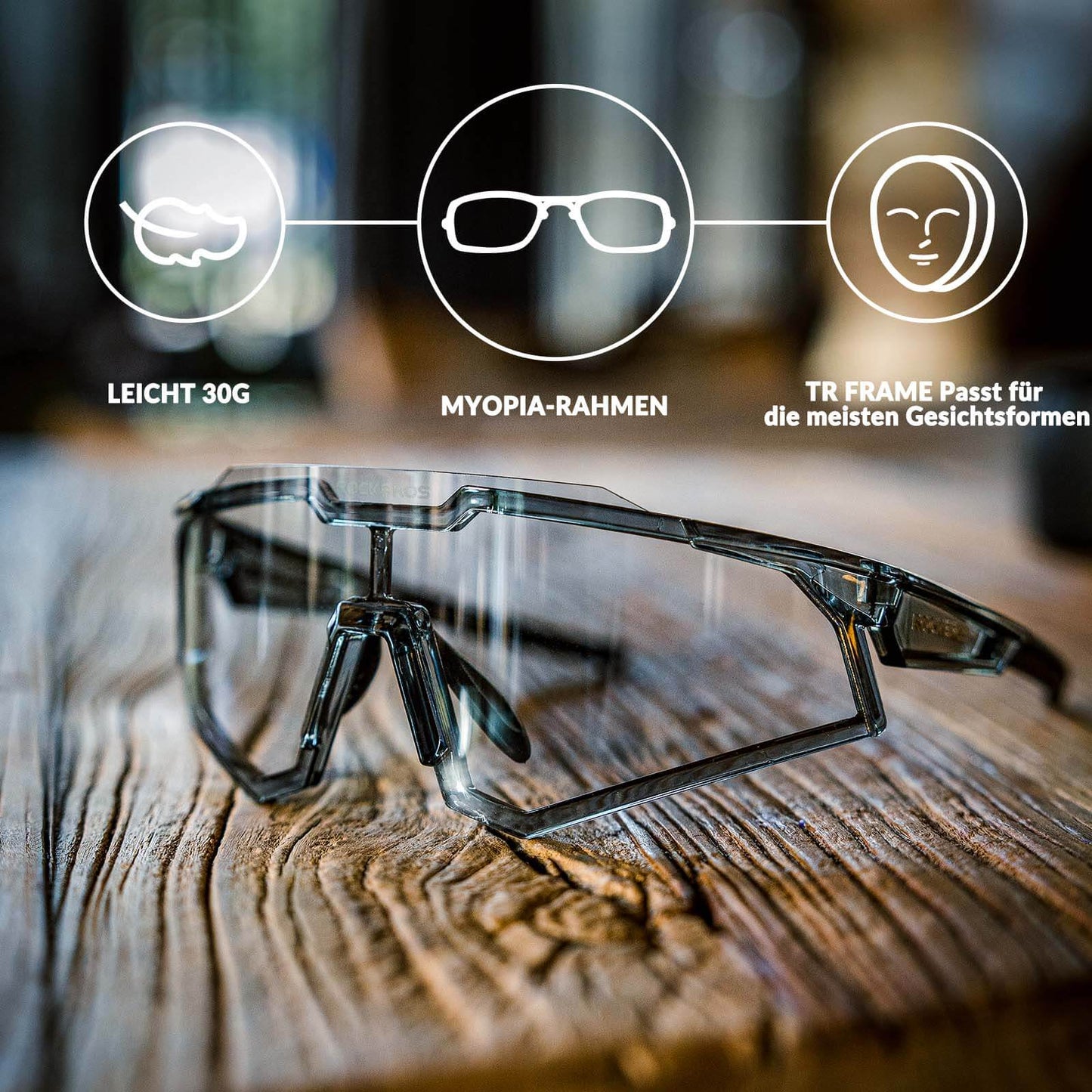 ROCKBROS Sonnenbrille Fahrradbrille Selbsttönend Outdoor UV400 Schutz