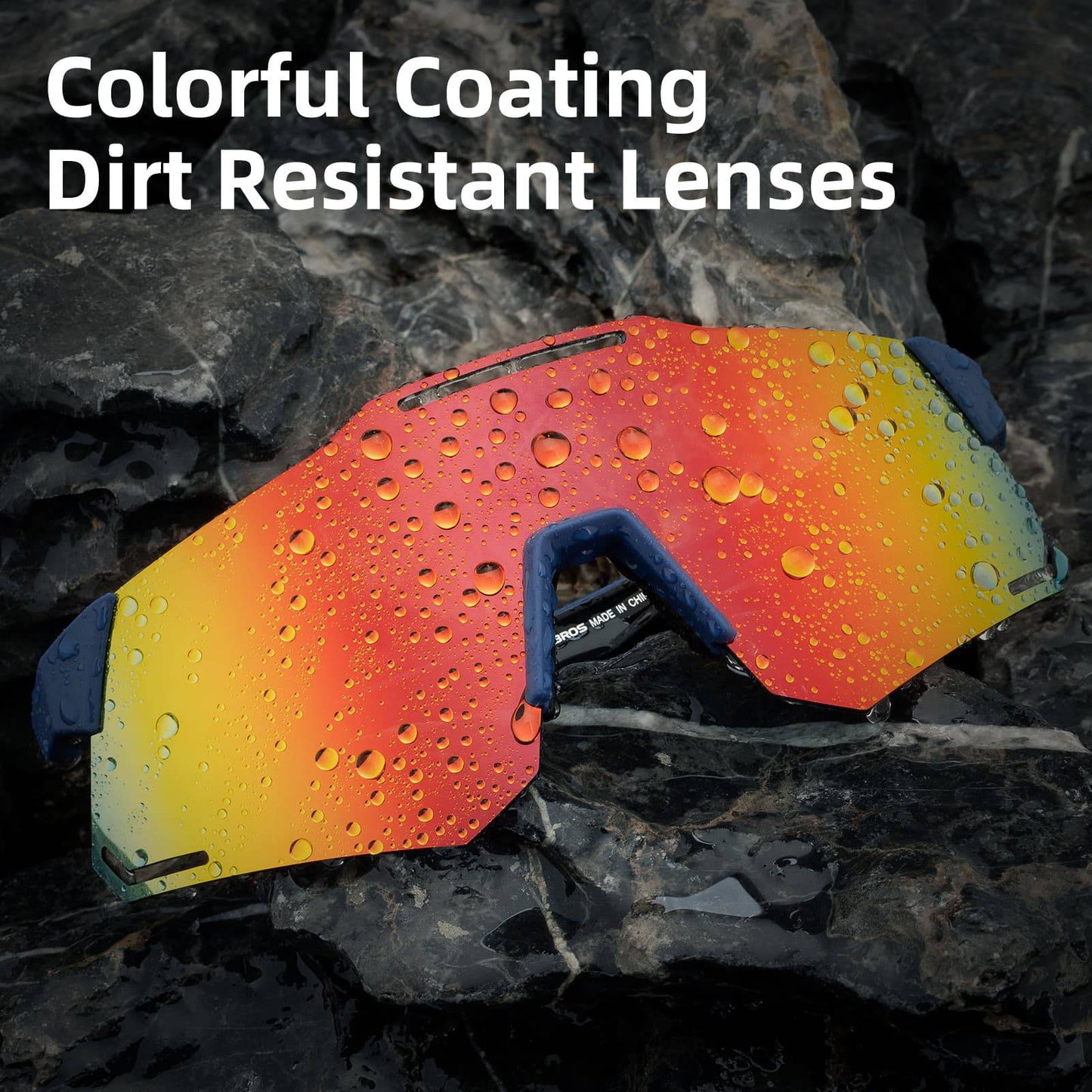 ROCKBROS sólgleraugu með UV400 vörn fyrir hjólreiðar fyrir konur/karla